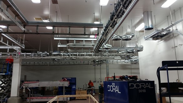 Overhead Meat Processing Conveyor System